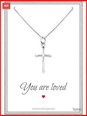 Tiny Sterling Silver Cross Pendant Necklace Minimalist Religious Gift